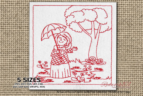 Review: Girl Holding an Umbrella Lineart for Holiday Collections